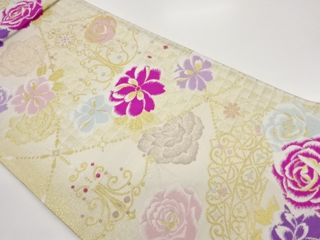 JAPANESE FUKURO OBI / WOVEN FLOWERS
